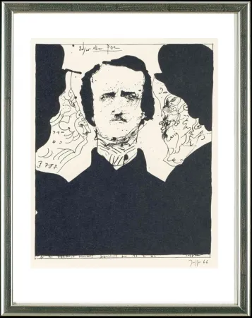 Литография Janssen - Edgar Allen Poe, 13.2.1966