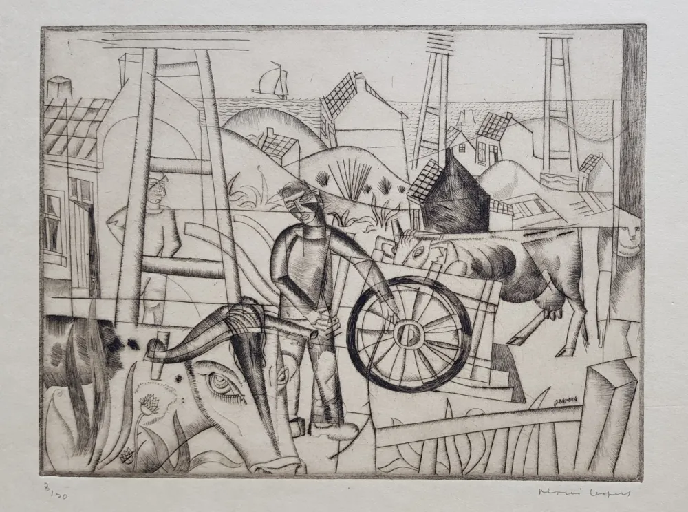 Гравюра Сухой Иглой Jespers - Paysage en Flandres