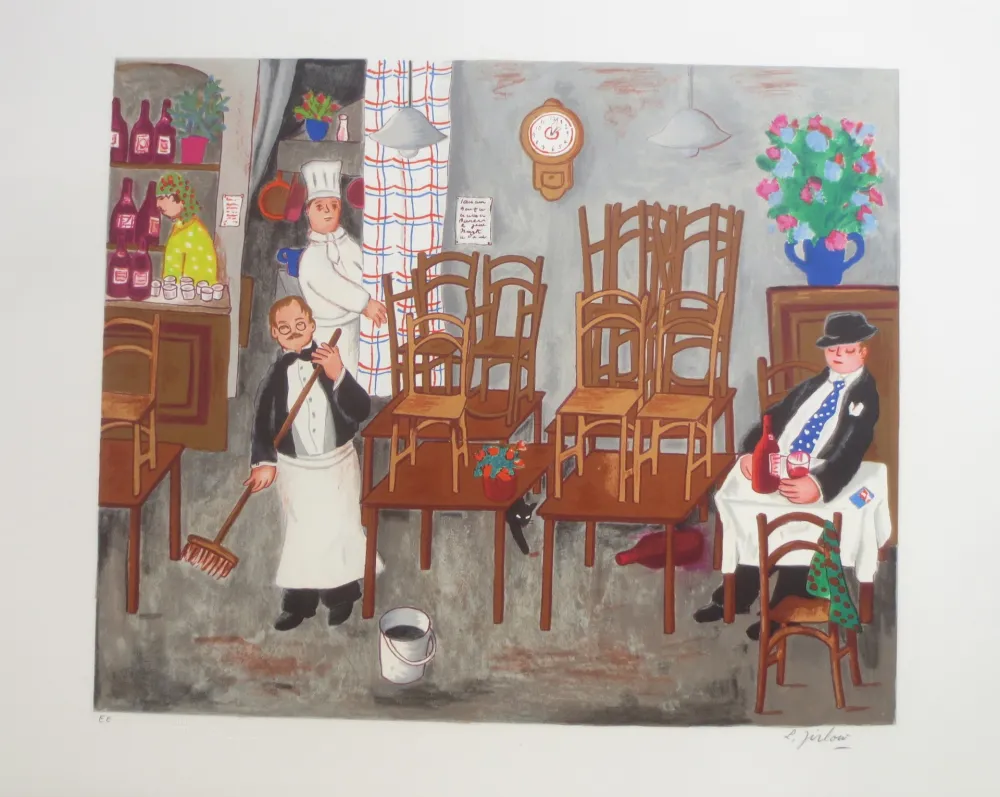 Литография Jirlow - Promenade culinaire a PARIS