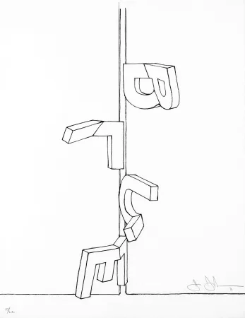 Литография Johns - Bent Blue