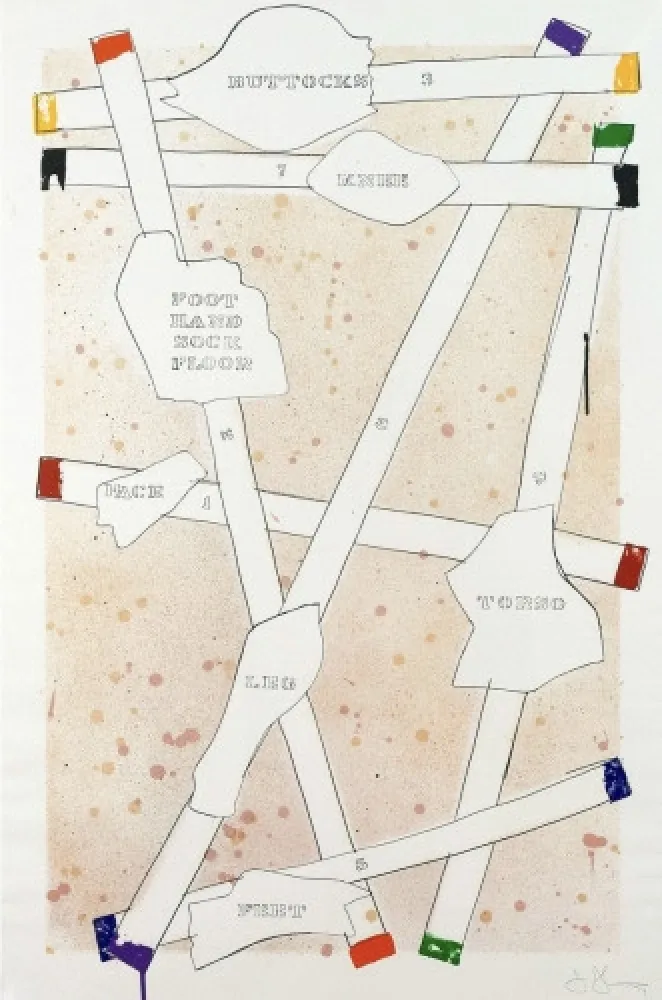 Литография Johns - Sketch from Untitled I