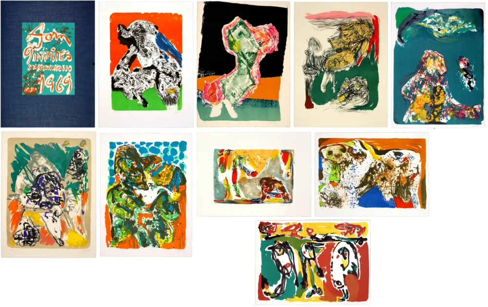 Литография Jorn - 9 intimités graphoglyptiques