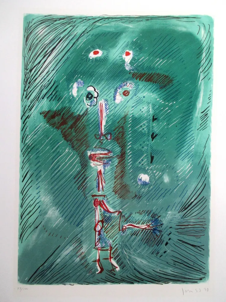 Литография Jorn - Dieu chantant de la bouteille