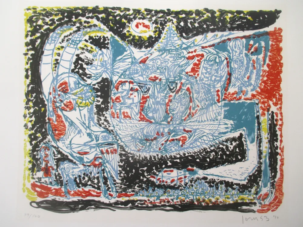 Литография Jorn - Le Chat qui rit