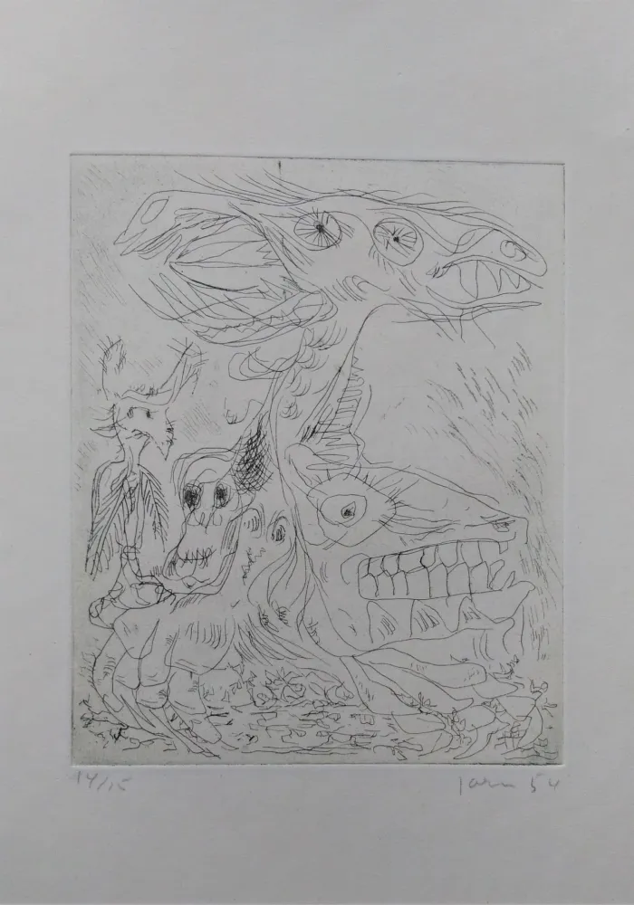 Гравюра Сухой Иглой Jorn - Le Droit de L´Aigle