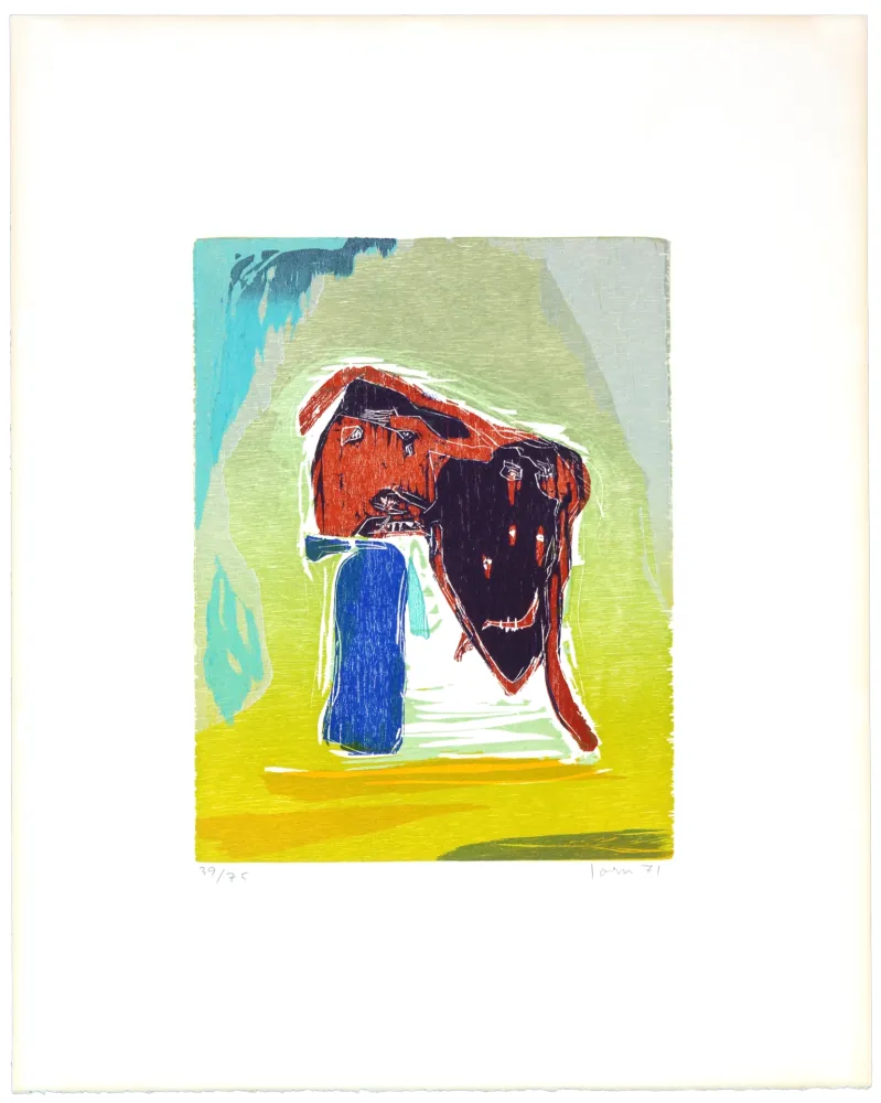 Гравюра На Дереве Jorn - Rideau convolant