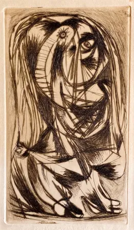 Гравюра Сухой Иглой Jorn - Untitled