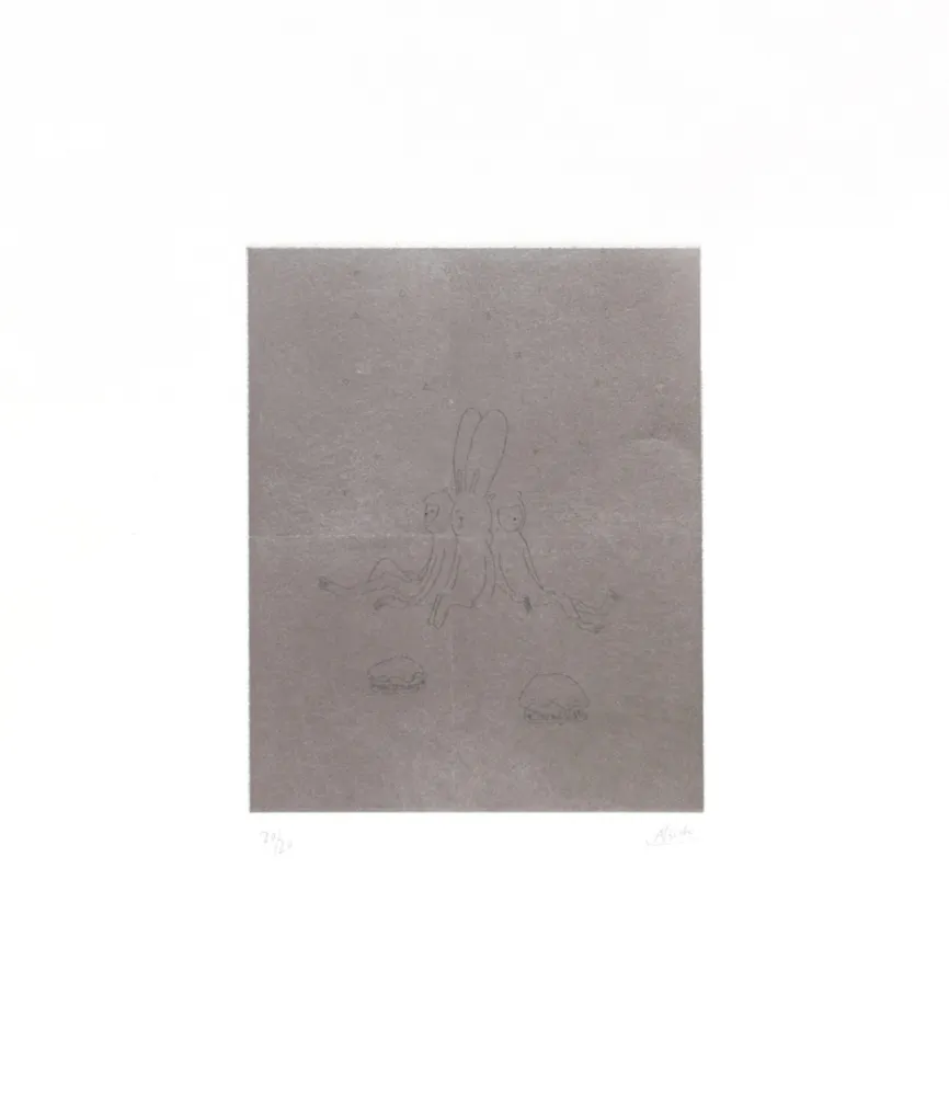 Гравюра Kaga - Four sleepers with monkeys