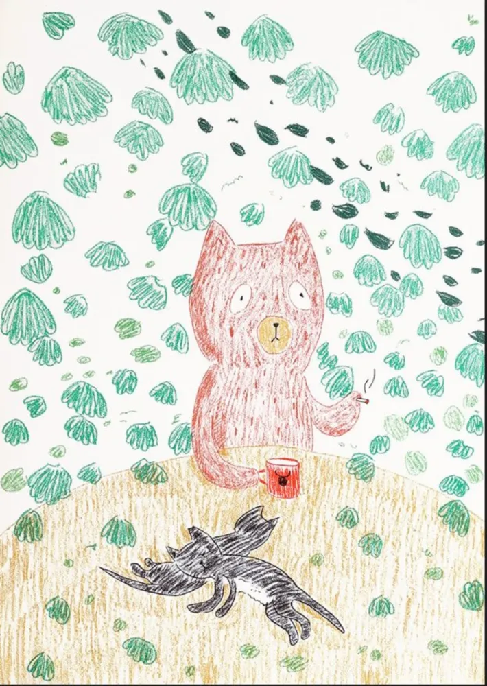 Литография Kaga - Kumacchi in green 1