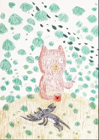 Литография Kaga - Kumacchi in green 1