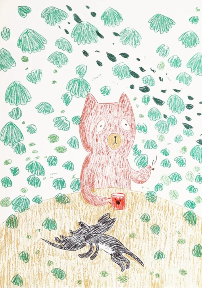 Литография Kaga - Kumacchi in green 1