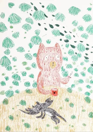 Литография Kaga - Kumacchi in green 1