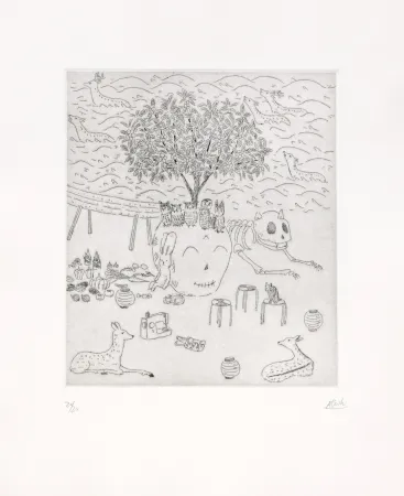 Гравюра Kaga - Loquat tree