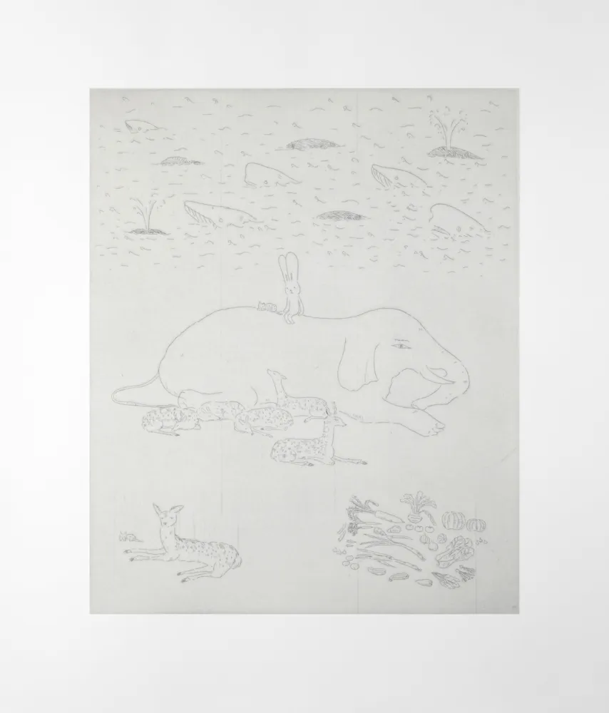 Гравюра Kaga - Surrounded by animals