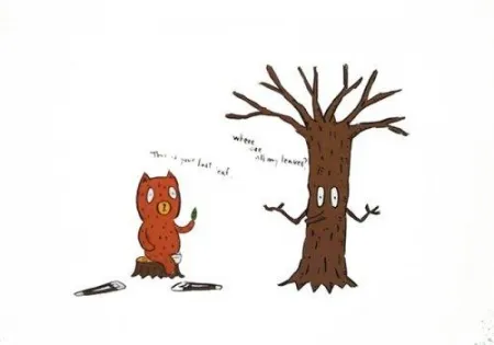 Литография Kaga - This is the last leaf.