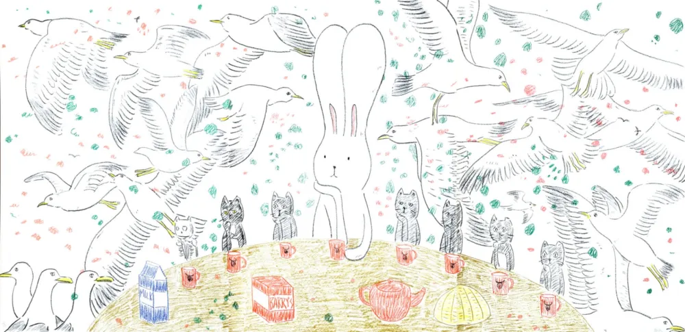 Литография Kaga - Usacchi con gaviotas