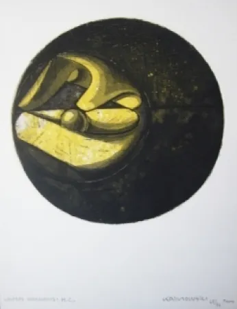 Гравюра Сухой Иглой Kalinowski - Huitres ossements 