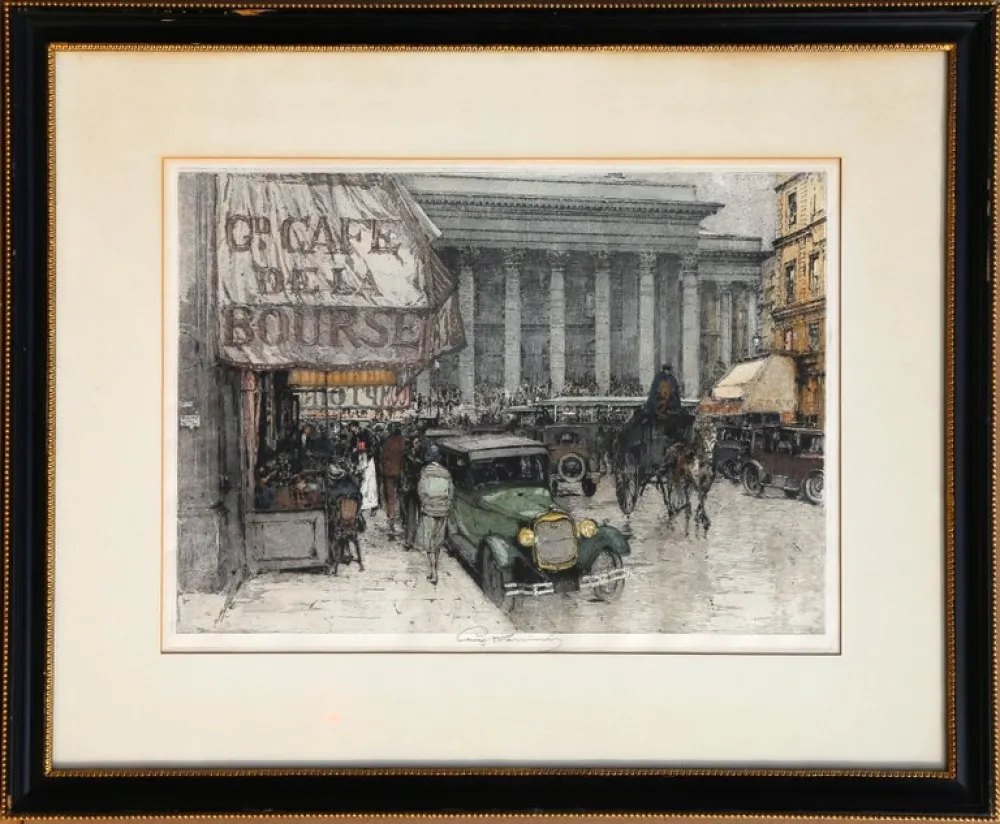 Гравюра Kasimir - Cafe Bourse, Paris