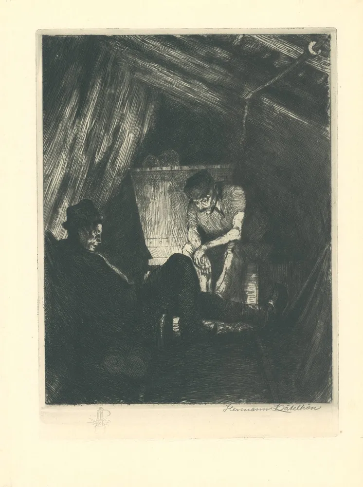 Гравюра Kätelhön - Beim Buttern