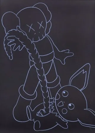 Сериграфия Kaws - Companion vs. Pikachu