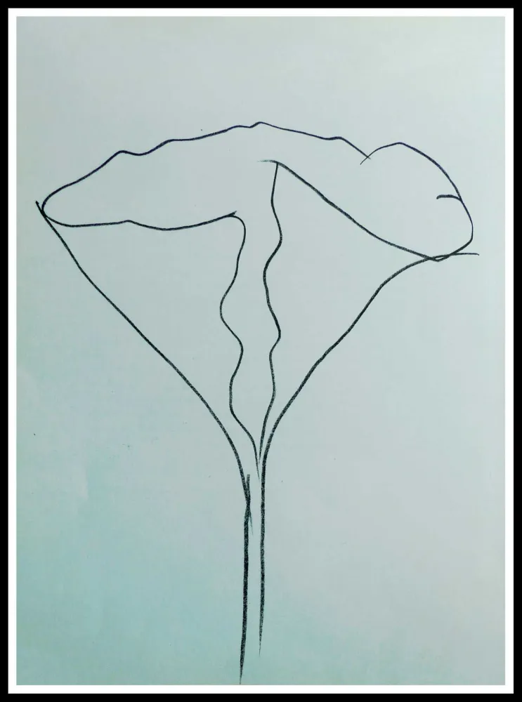 Литография Kelly - COMPOSITION AU LOTUS