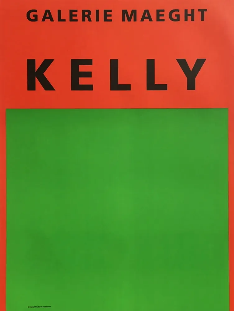 Литография Kelly - ORANGE ET VERT. Afiiche lithographie originale (1964).
