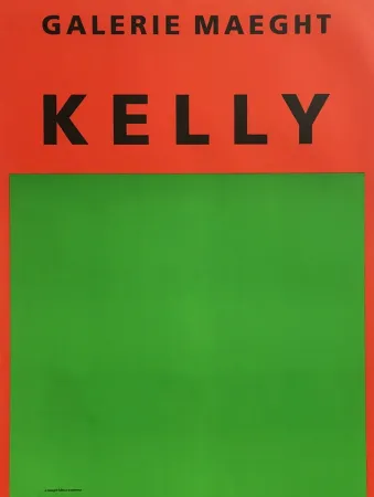 Литография Kelly - ORANGE ET VERT. Afiiche lithographie originale (1964).