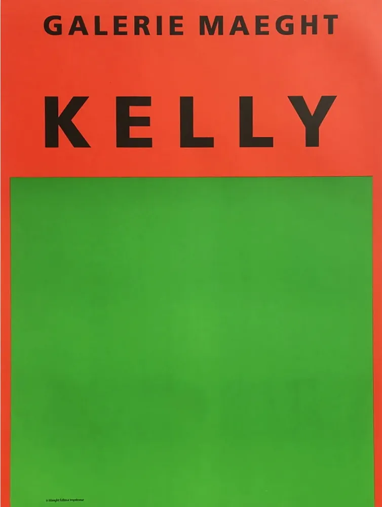 Литография Kelly - ORANGE ET VERT. Afiiche lithographie originale (1964).