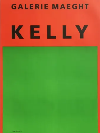 Литография Kelly - ORANGE ET VERT. Afiiche lithographie originale (1964).