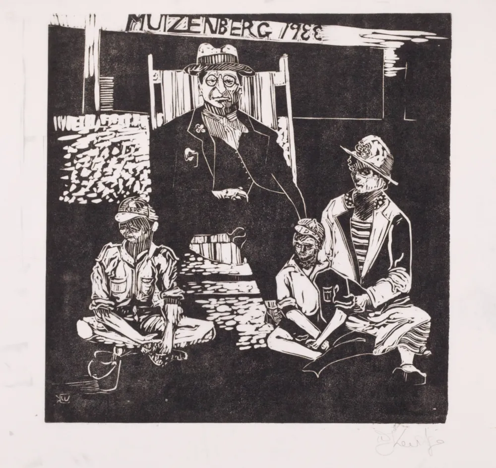Линогравюра Kentridge - Muizenberg 1933