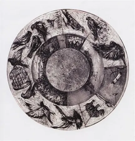 Литография Kentridge - Music Box Tondo