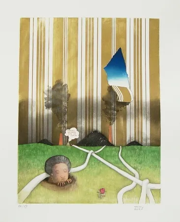 Офорт И Аквитанта Kern - Madame Hellbeen aime la nature