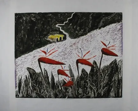 Офорт И Аквитанта Kettel - Flusslandschaft / River Landscape