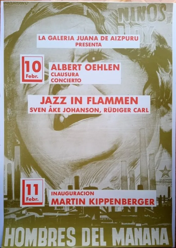 Афиша Kippenberger - Affiche Jazz in Flammen - Albert Oehlen, closing, concert. 11 Febr. Opening