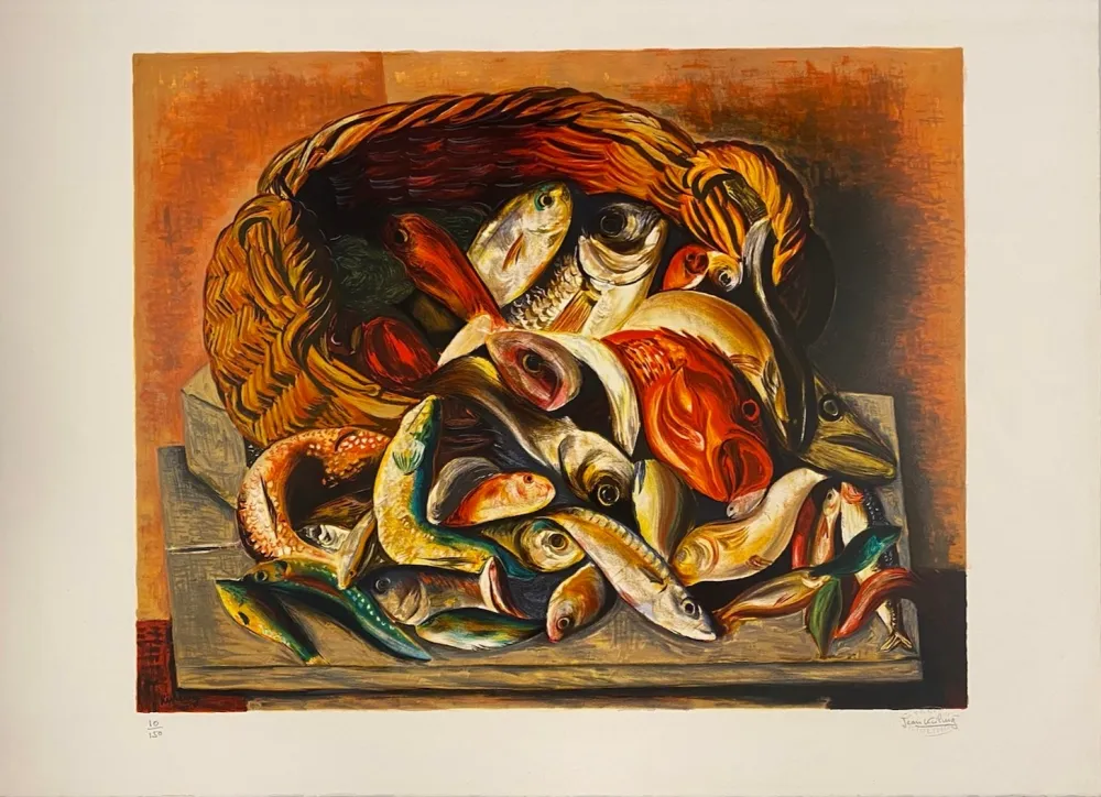 Литография Kisling - Les poissons