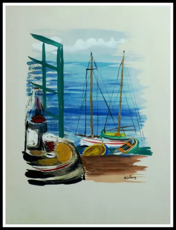 Литография Kisling - VINS FLEURS & FLAMMES