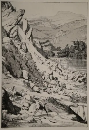 Офорт И Аквитанта Klinger - Bergsturz