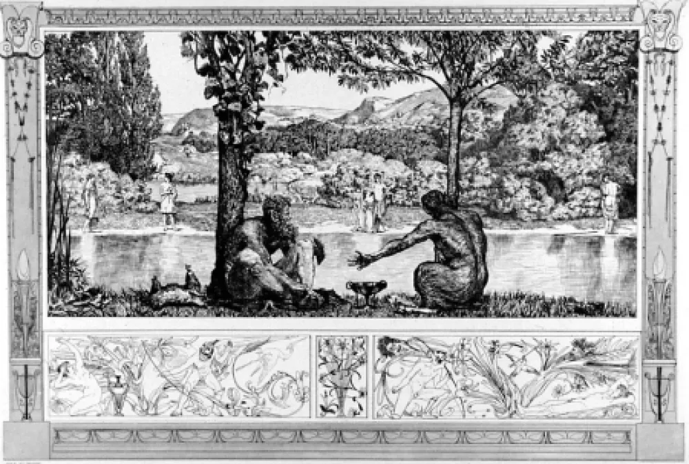 Офорт И Аквитанта Klinger - Narciso ed Eco 1