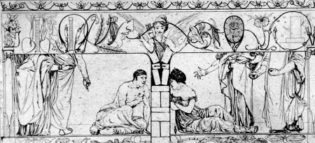 Офорт И Аквитанта Klinger - Piramo e Tisbe I