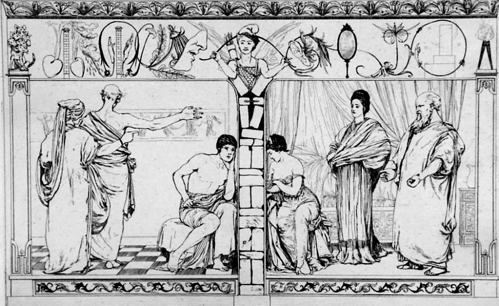 Офорт И Аквитанта Klinger - Piramo e Tisbe I(foglio 2a)