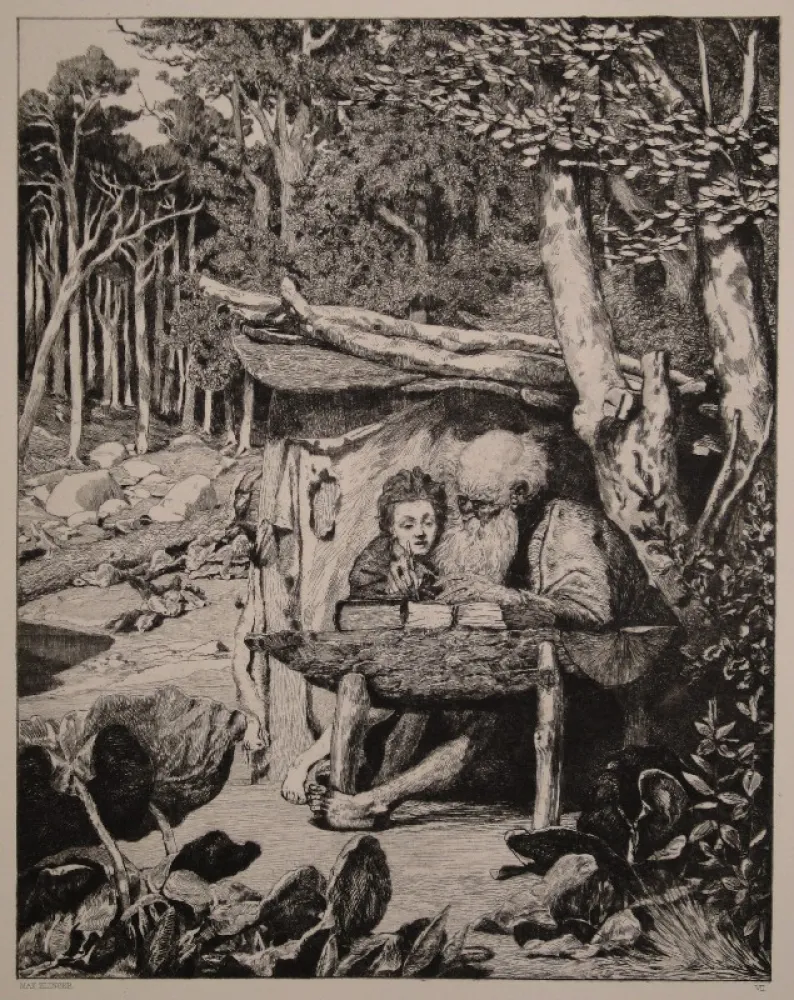 Гравюра Klinger - Simplici Schreibstube / Simplicius’s Writing Lesson