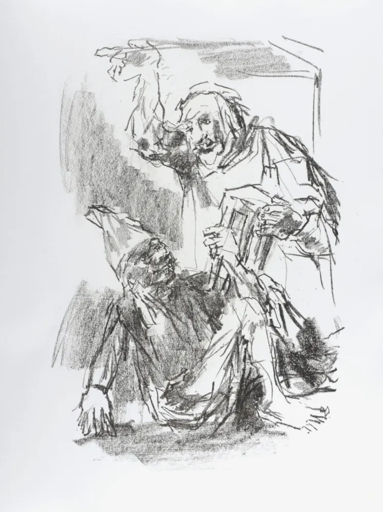 Литография Kokoschka - Lear and Fool, 1963
