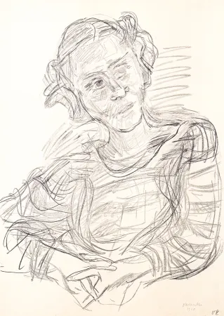 Литография Kokoschka - Oskar Kokoschka (1886–1980) - Madeleine - Lithograph on paper - 1920