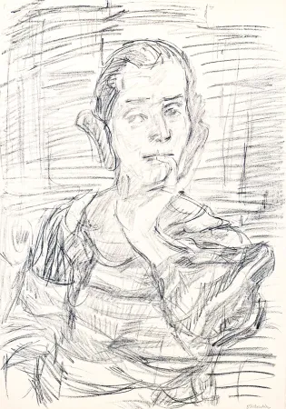 Литография Kokoschka - Oskar Kokoschka (1886–1980) - Madeleine - Lithograph on paper - 1920