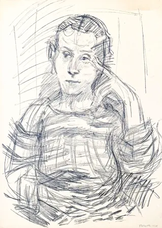 Литография Kokoschka - Oskar Kokoschka (1886–1980) - Madeleine - Lithograph on paper - 1920