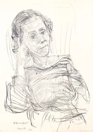 Литография Kokoschka - Oskar Kokoschka (1886–1980) - Madeleine - Lithograph on paper - 1920