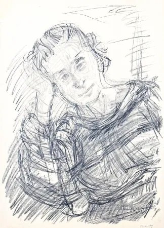 Литография Kokoschka - Oskar Kokoschka (1886–1980) - Madeleine - Lithograph on paper - 1920