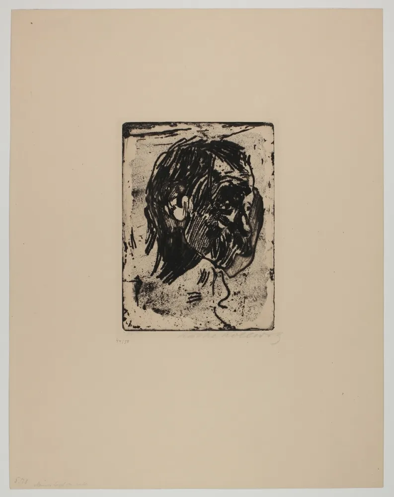 Гравюра Kollwitz - Männerkopf nach rechts (Man's head turned right)