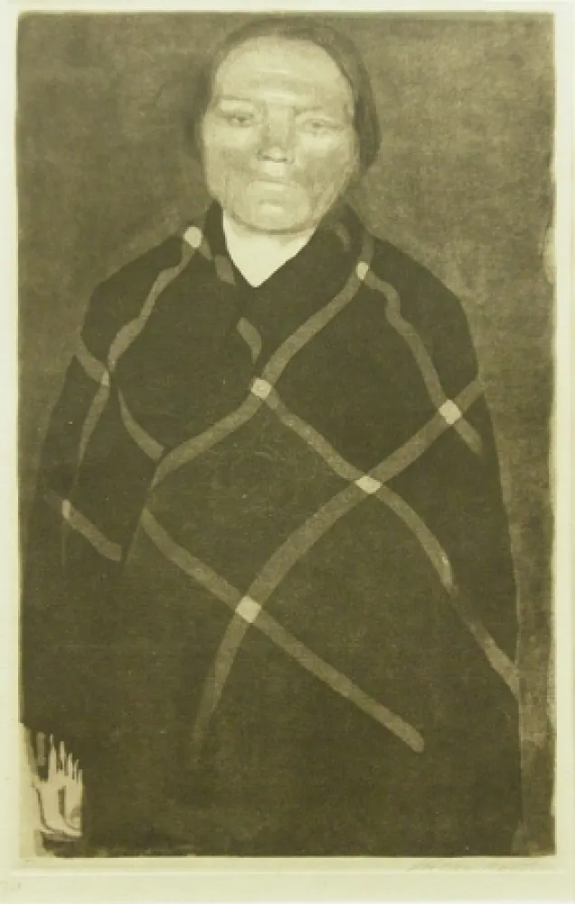Офорт Kollwitz - Schwangere Frau