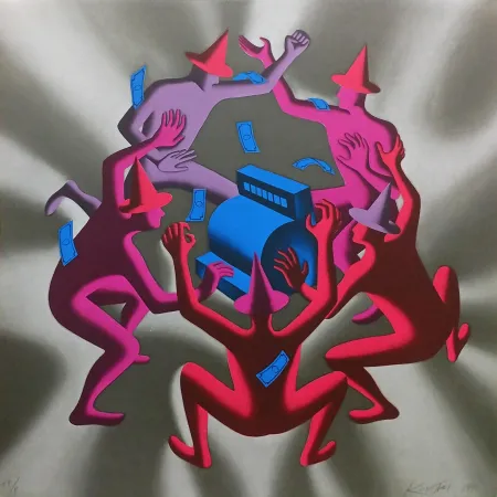 Сериграфия Kostabi - CASH DANCE (GREY)